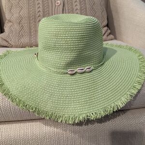 COASTALISTA‎ Woven Sun Hat With Fringe & Shells Detail
